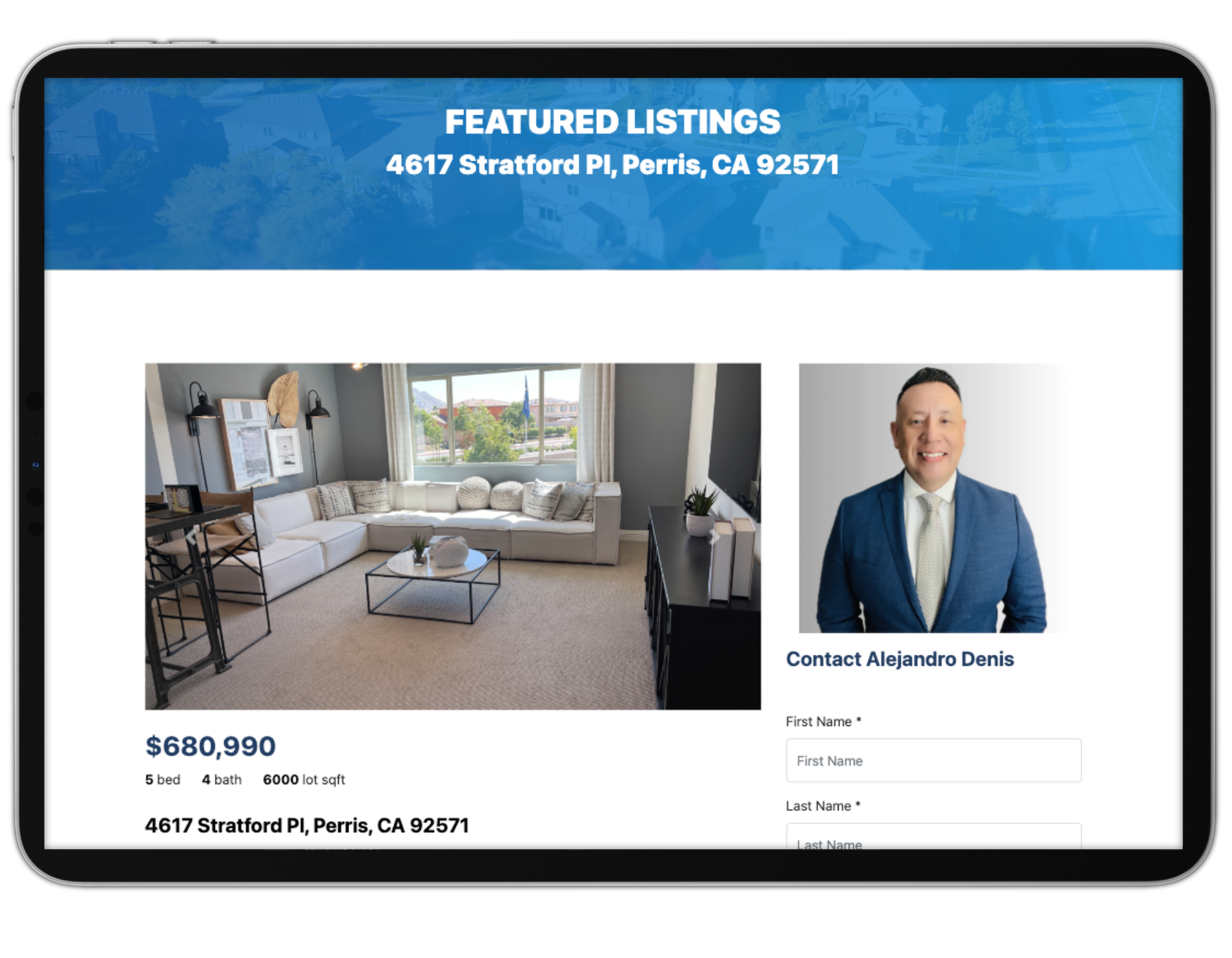 AgentView Landing Page Integration